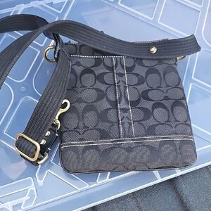 Coach Black and Gold Crossbody Bag with Adjustable Strap